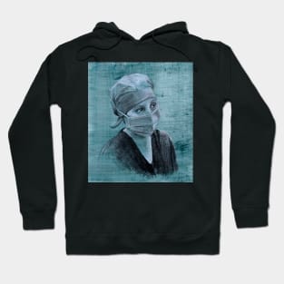 Nurse Mel  - Drawing by Avril Thomas - Adelaide Artist Hoodie